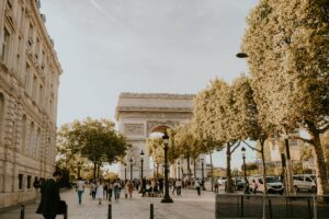 Cheap flights to Paris France view of Eiffel Tower